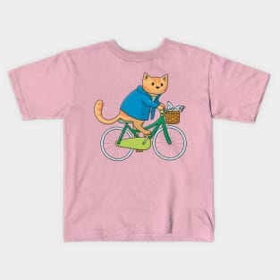 Bicycle Cat Kids T-Shirt